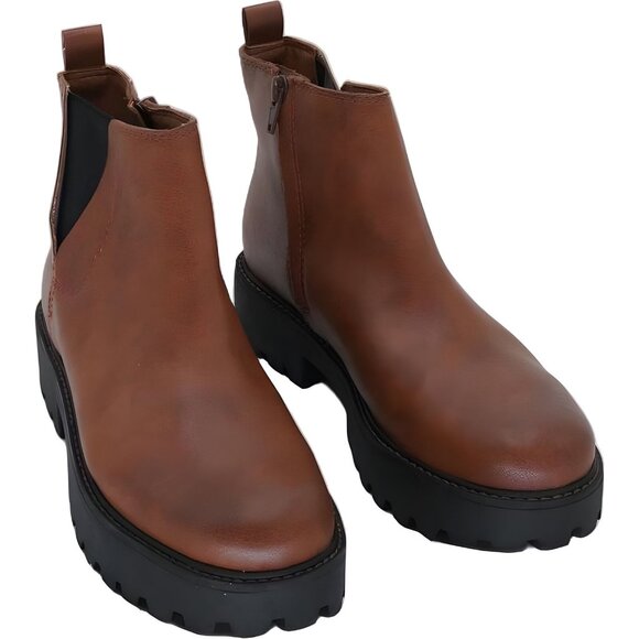 ZODIAC Shiloh Cognac Leather Women's Ankle Boots - Size 7 - Picture 1 of 6